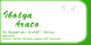 ibolya arato business card